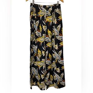Floral Print Maxi Skirt - Black and Yellow size M